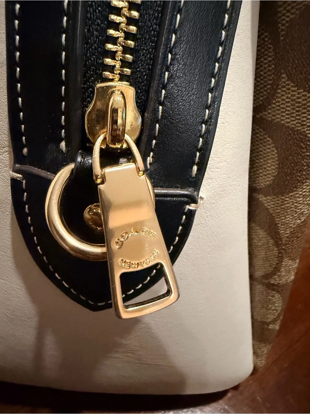 Coach Darcie Carryall in Color block Saddle / Black / Chalk NWOT